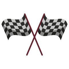 Fototapeta premium Racing flags crossed symbol