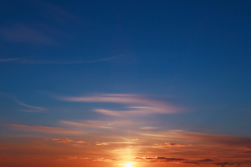 Fototapeta na wymiar Sunset with sun rays 