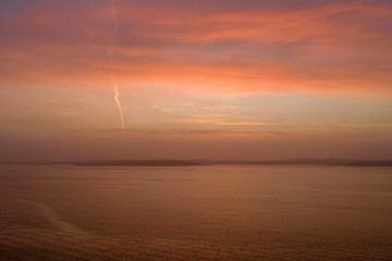 Sunset in winter drone photo