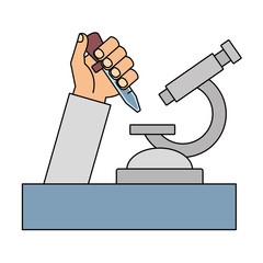 science hand with pipette