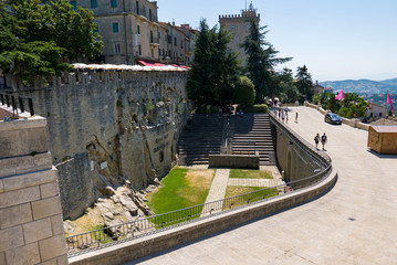 Famous Cava dei Balestrieri in San Marino, used for sports, in particular the Italian crossbow..