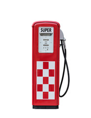 vintage gasoline pump isolated on a white background