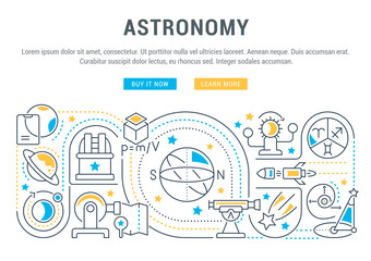 Vector Banner of the Astronomy.