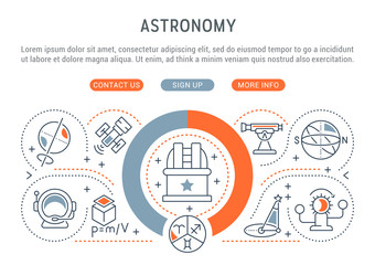 Vector Banner of the Astronomy.
