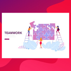Teamwork concept banner. Can use for web banner, infographics, hero images.