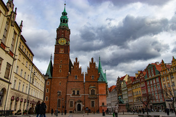 Chiesa di Santa Elisabetta nella Piazza del Mercato di Breslavia in Polonia