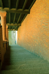 SCALINATA  IN UN PALAZZO STORICO NEL CENTRO DI  NOVARA IN ITALIA, STAIRCASE IN A HISTORIC PALACE OF...