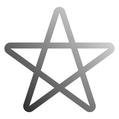 Star symbol icon - gray gradient outline, 5 pointed rounded, isolated - vector