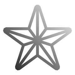 Star symbol icon - gray gradient outline, 5 pointed rounded, isolated - vector