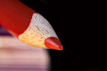 red pencil closeup, concept making loss in business