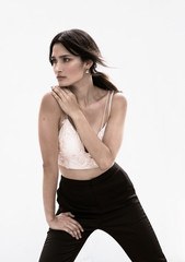 Fototapeta premium High fashion young elegant woman with architecture