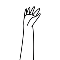 raised hand showing fingers