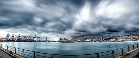 Port of Genoa, panoramic view