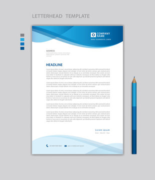 letterhead template vector,  minimalist style, printing design, business template, flyer layout, Blue concept background