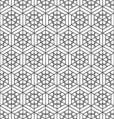 Seamless pattern based on Japanese geometric ornament .Black and white.