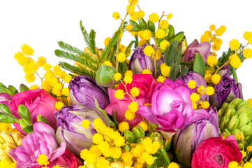 Elite spring bouquet of beautiful luxury flowers, close-up
