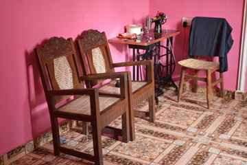table and chairs in living room