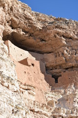 Camp Verde, AZ., U.S.A., Jan. 13, 2018. Arizona Montezuma Castle National Monument. Native American Sinagua Indians well-preserved group of limestone & mortar cliff dwellings circa 1125-1425 A.D. 