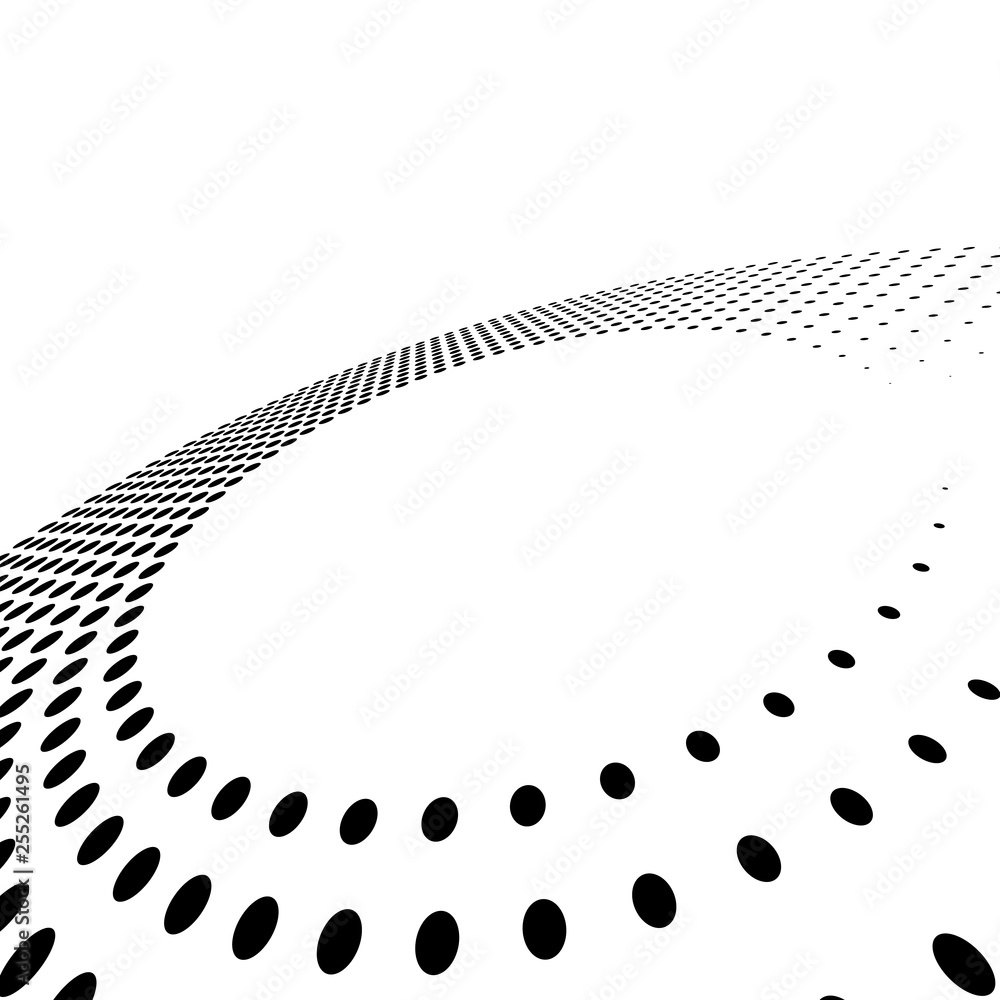 Poster abstract ring of black dots. halftone effect with gradient. modern design vector background