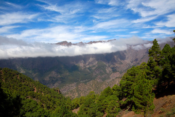 Fototapeta na wymiar Wanderung vom Aussichtspunkt Cumbrecita- Taburiente Nationalpark