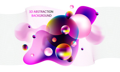 Multicolored bubbles 3d cluster pastel shades decorative balls abstract vector illustration pearls trendy