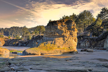 Boot rock on the pacific northwest coast low tide