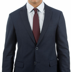 Businessman ready with red tie and blue suit