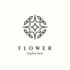 Fototapeta na wymiar inspiration for floral design logos. flower design, line, monogram, monoline design.