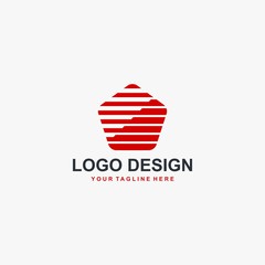 Technology digital logo design vector.