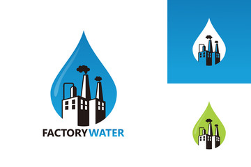 Factory Water Logo Template Design Vector, Emblem, Design Concept, Creative Symbol, Icon