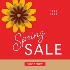 customizable vector spring sale card with space for logo