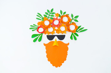 The face of a man with a red beard. St.Patrick 's Day.