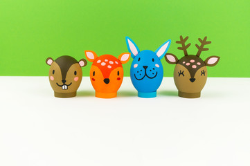 Easter holiday concept with cute handmade eggs