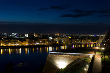 Naklejka na ściany i meble Night Photography of City Novi Sad