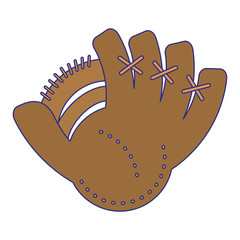 Baseball leather glove sport equipment blue lines