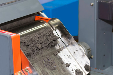 close up magnetic separator of machine for separate ferrous and nonferrous material