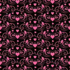 Romantic background seamless pattern