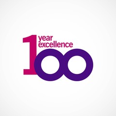 100 Year Anniversary Excellence Vector Template Design Illustration