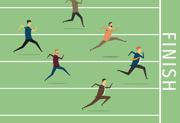 Obraz premium Businessman running. Competition in business. 