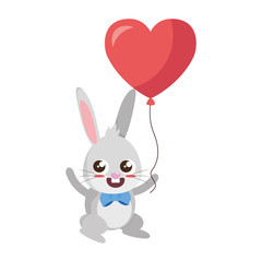 beautiful rabbit with heart balloon helium easter character