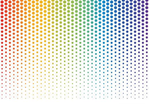 Rainbow polka dots background - Vector illustration 
