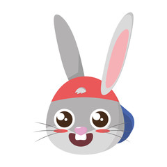 beautiful rabbit with cap easter character