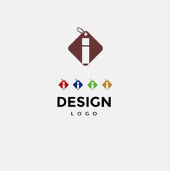 Vector logo design,icon initials i