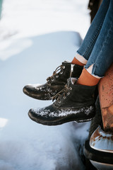 Snow-Covered Boots of woman