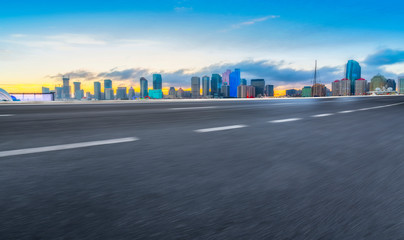 Fototapeta premium Urban Road, Highway and Construction Skyline..