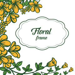 Vector illustration design orange floral frame with background