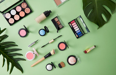 Flat lay composition with Cosmetic skin