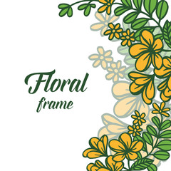 Vector illustration design artwork orange floral frame