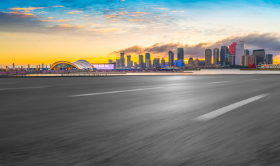 Obraz premium Urban Road, Highway and Construction Skyline..