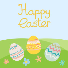 Vector flat decorative easter egg with lettring.